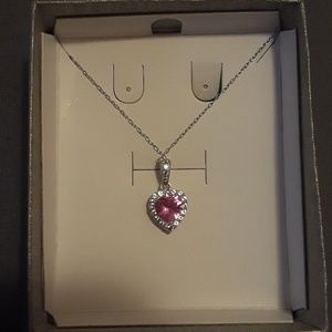 Pink hearted necklace